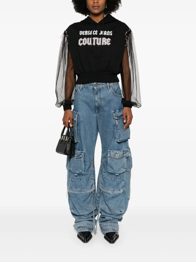 Versace Jeans Couture Embellished Gothic Logo hoodie sweatshirt