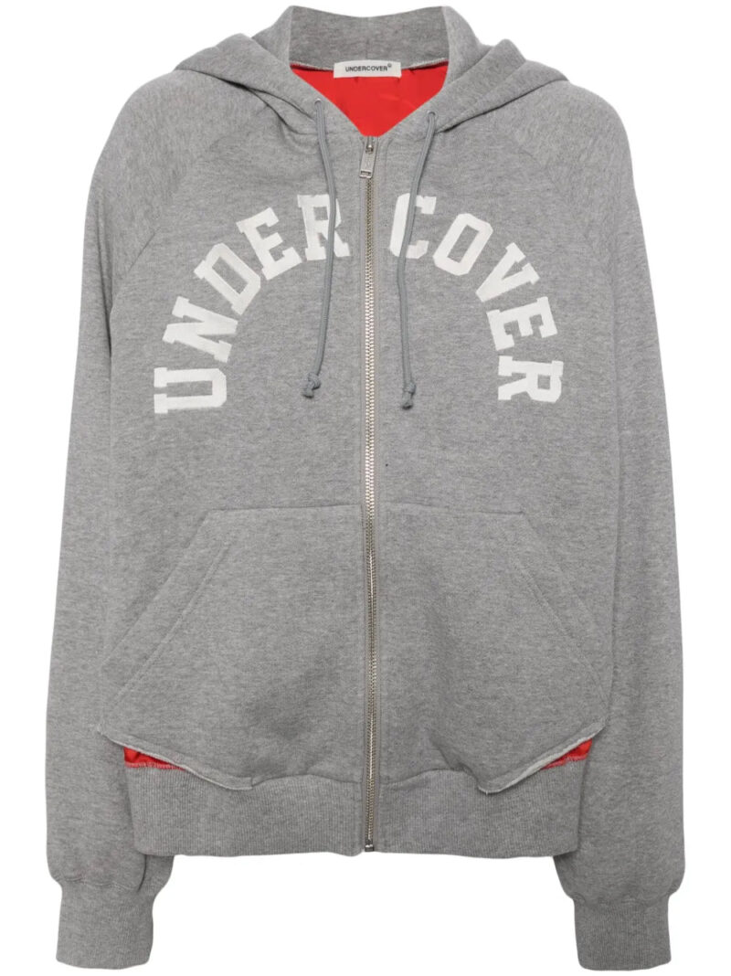 Undercover  logo-embroidered hooded jacket