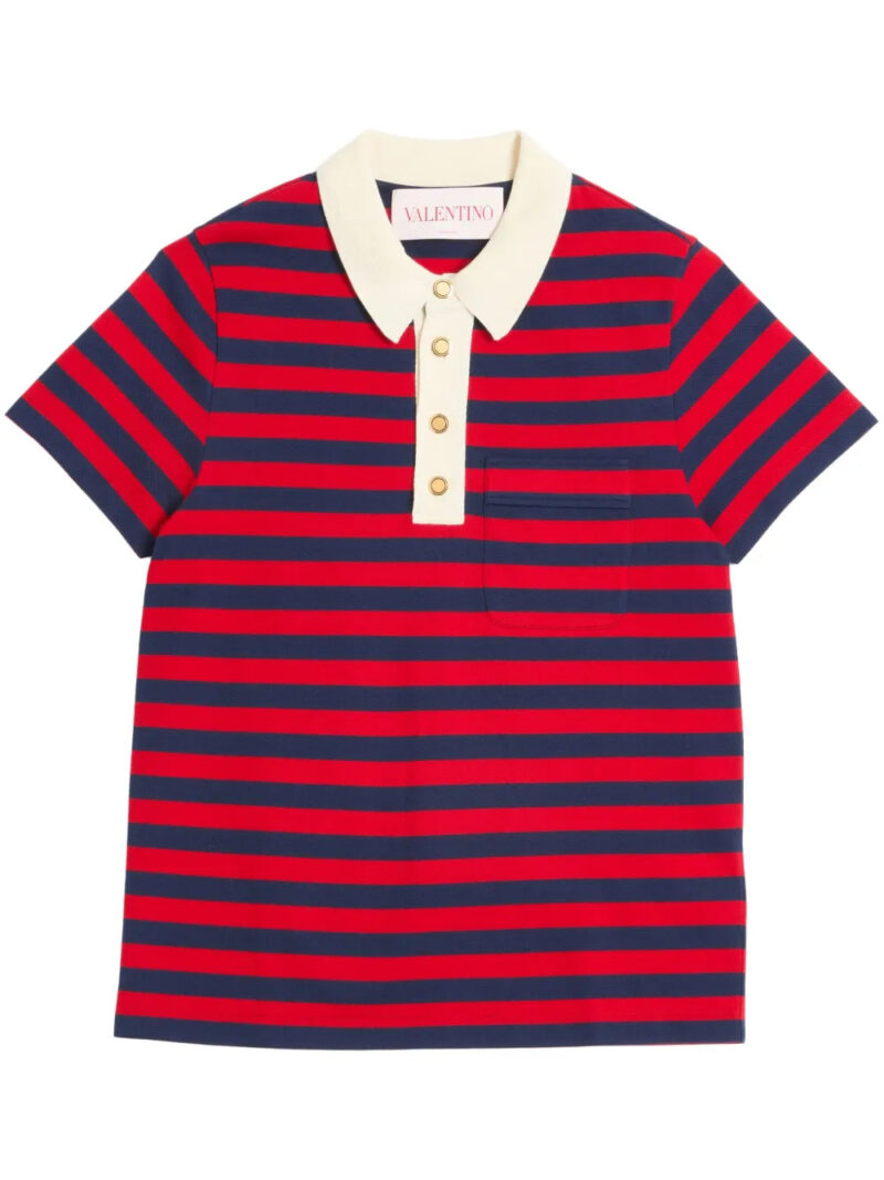 Valentino Garavani  striped cotton polo shirt