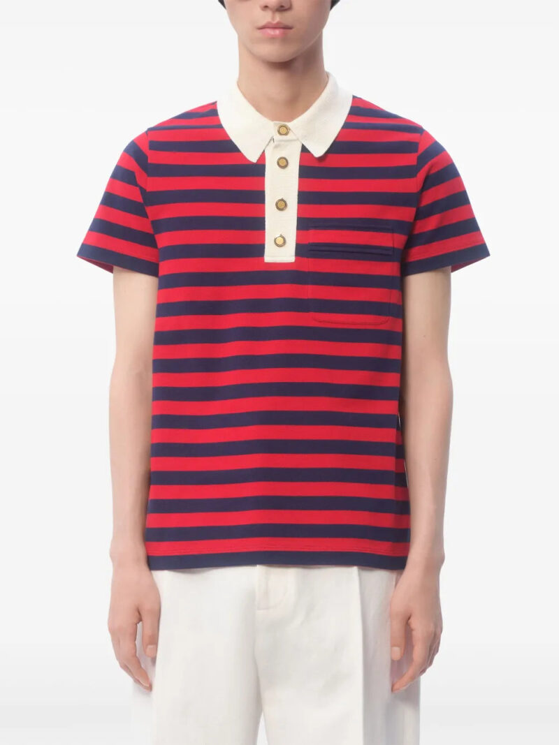 Valentino Garavani  striped cotton polo shirt
