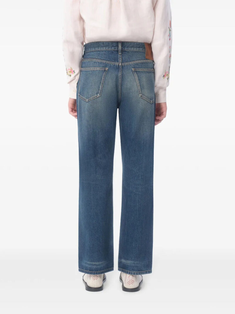 Valentino Garavani logo-patch washed straight-leg jeans