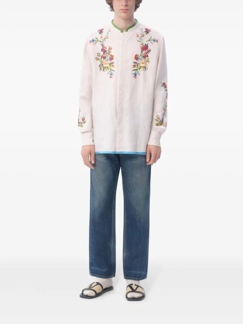 Valentino Garavani logo-patch washed straight-leg jeans