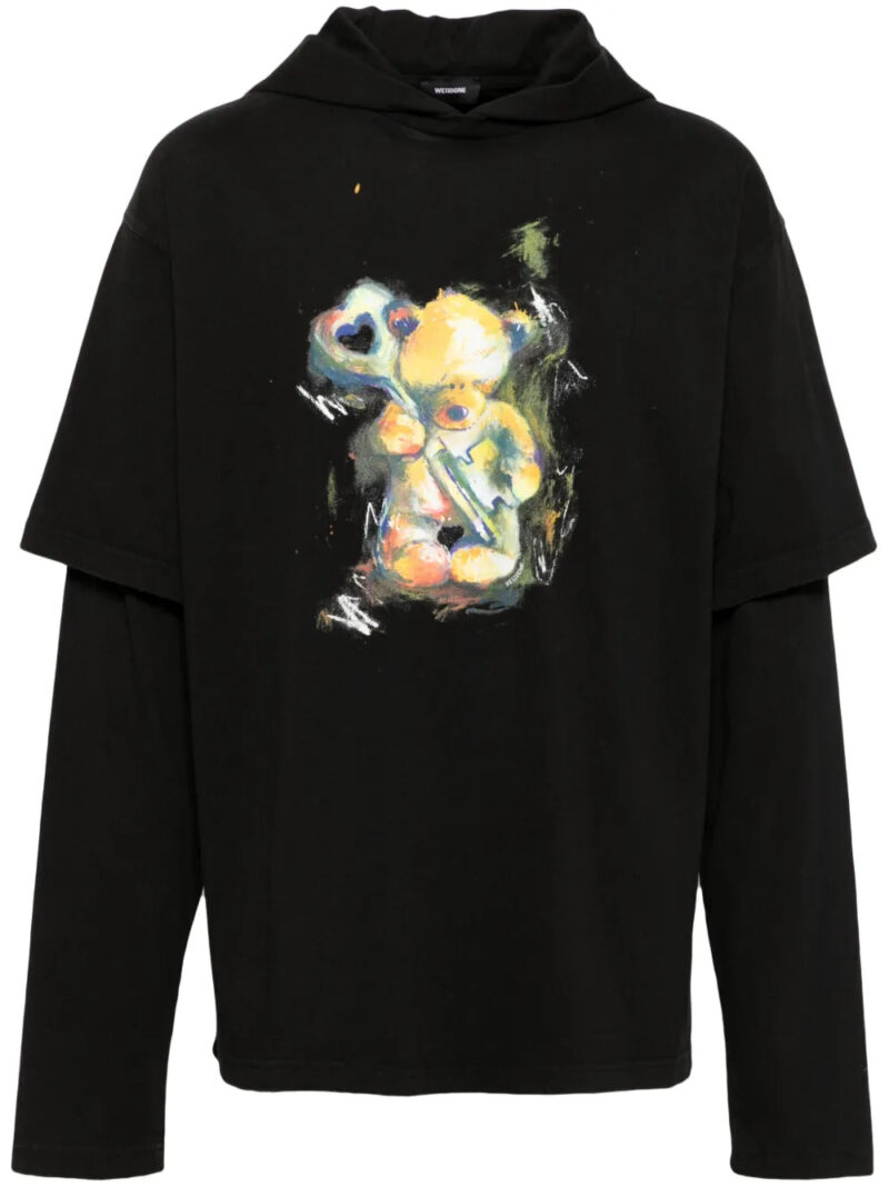 We11done  teddy bear layered hoodie