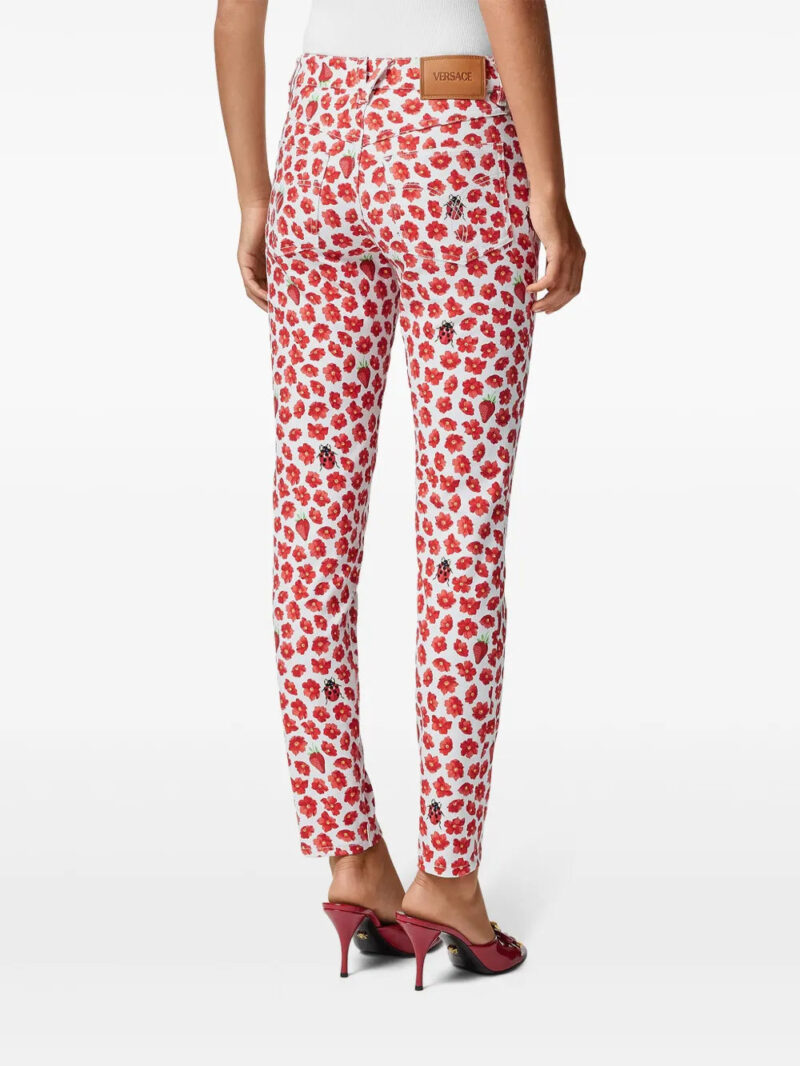 Versace Strawberry Garden Medusa '95 skinny jeans