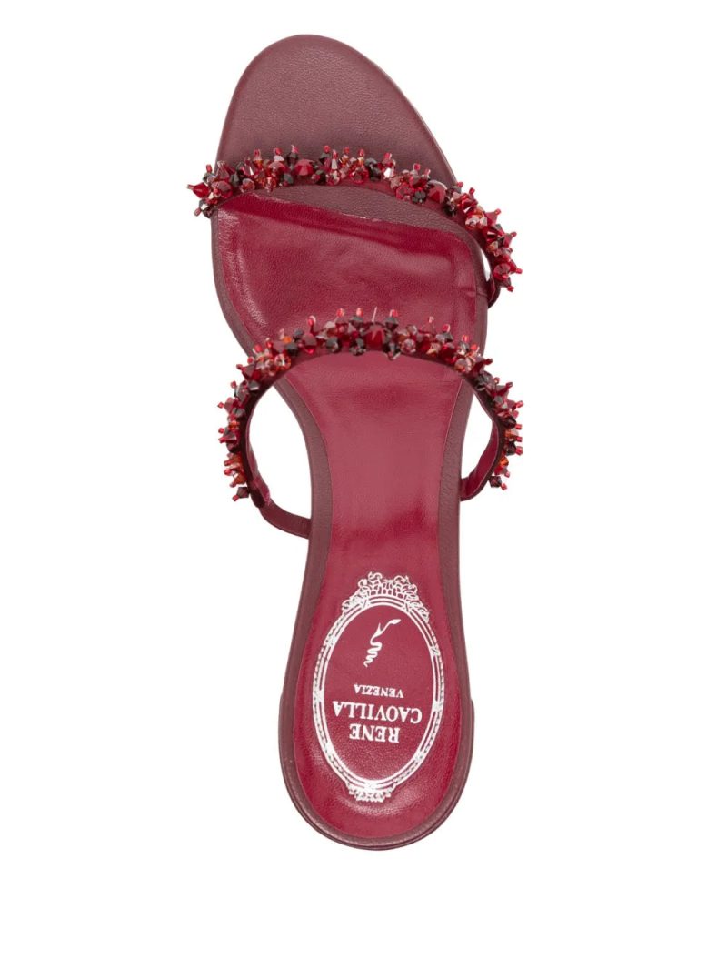René Caovilla bead embellishment sandals