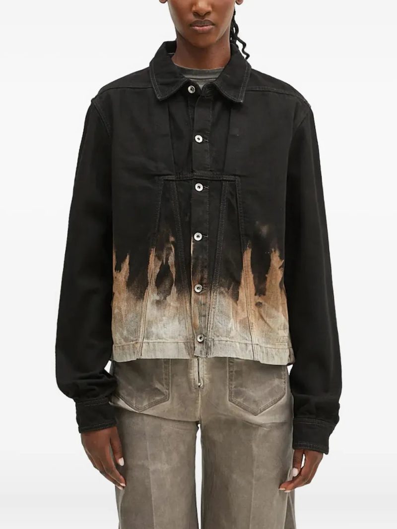 Rick Owens DRKSHDW  flame-print denim jacket