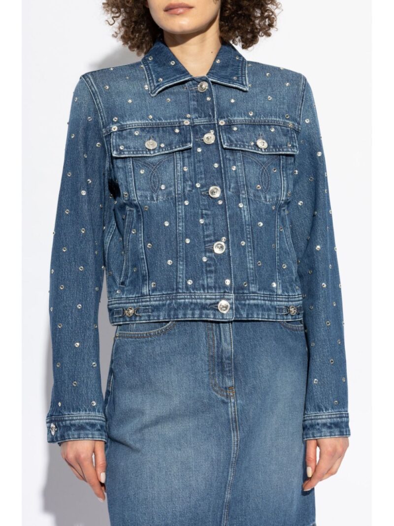 Versace shimmering-appliques denim jacket
