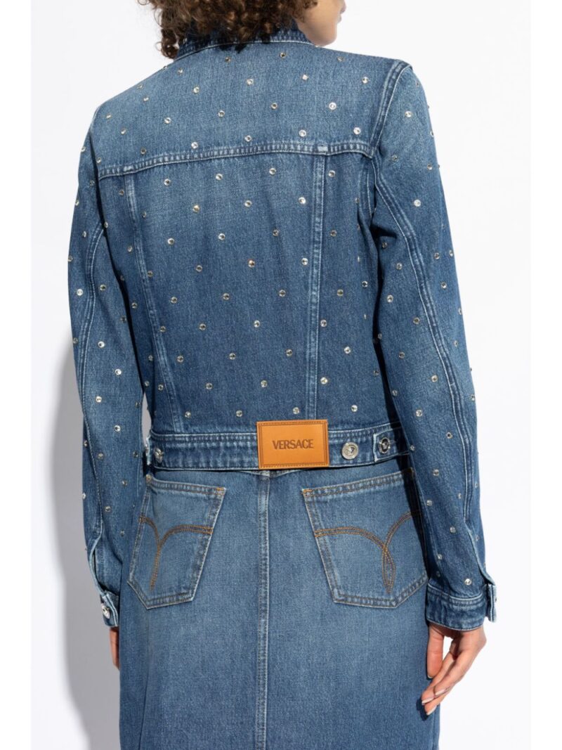 Versace shimmering-appliques denim jacket