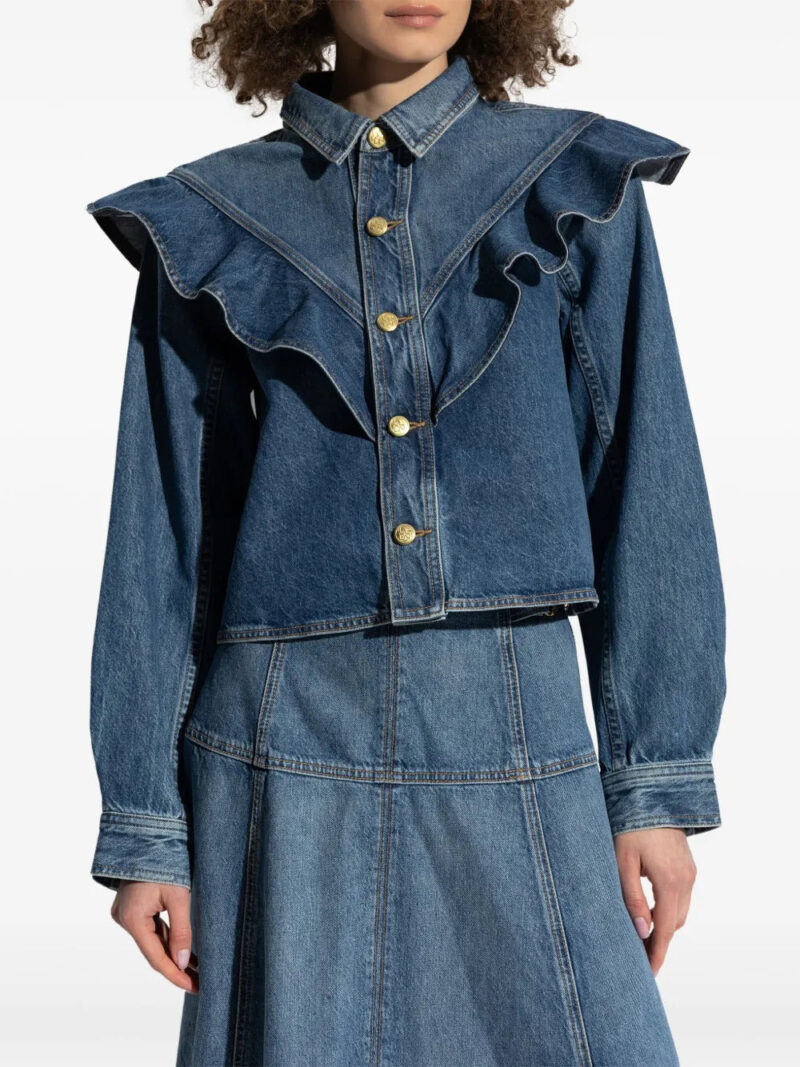 Ulla Johnson ruffle-detail denim shirt