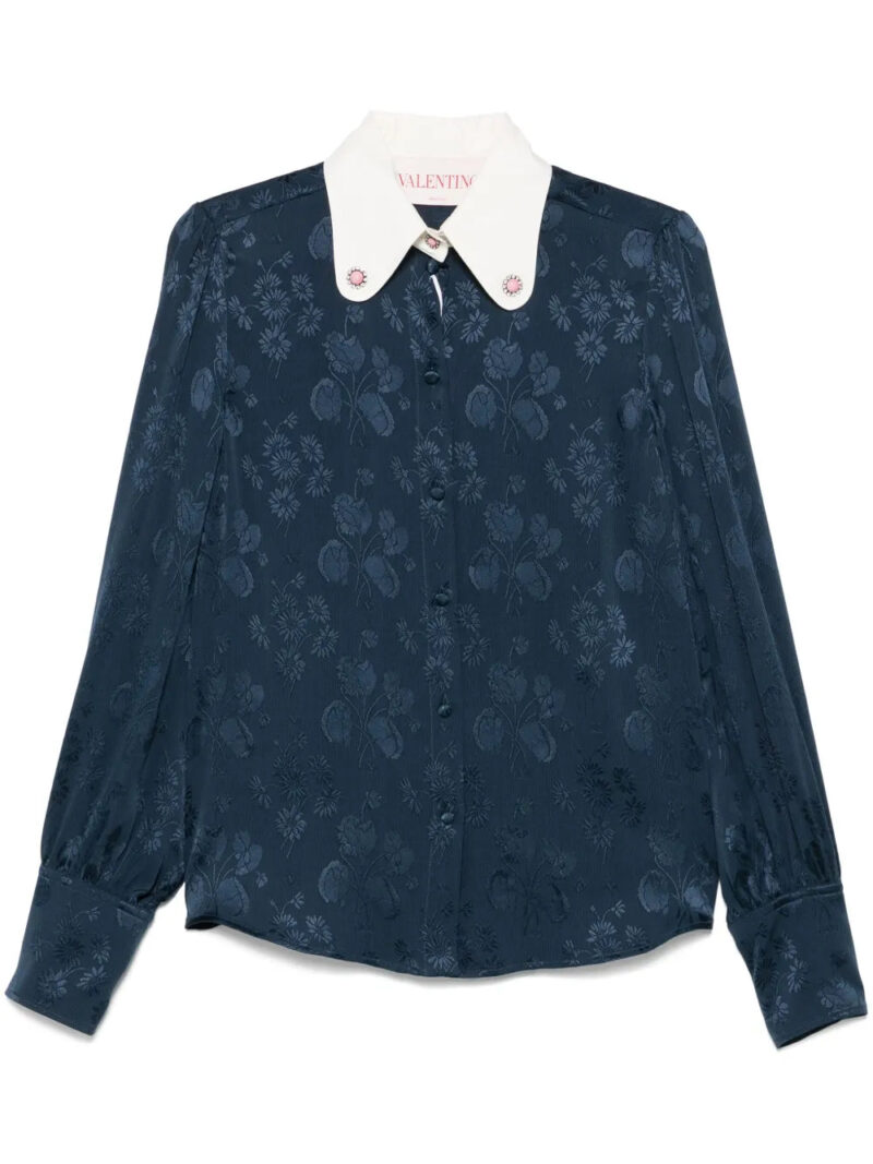 Valentino Garavani  floral-jacquard shirt