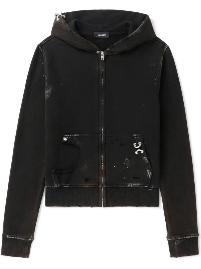 We11done  ripped-detailing hoodie