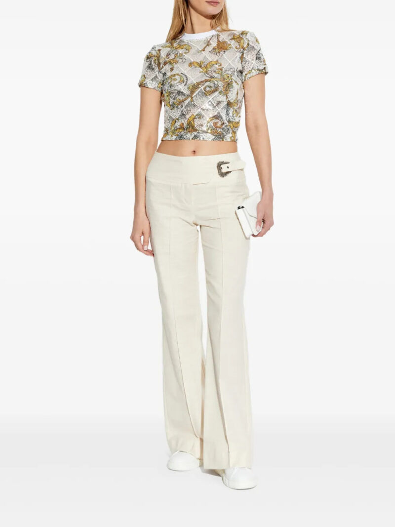Versace Jeans Couture  Outline Barocco-print cropped T-shirt