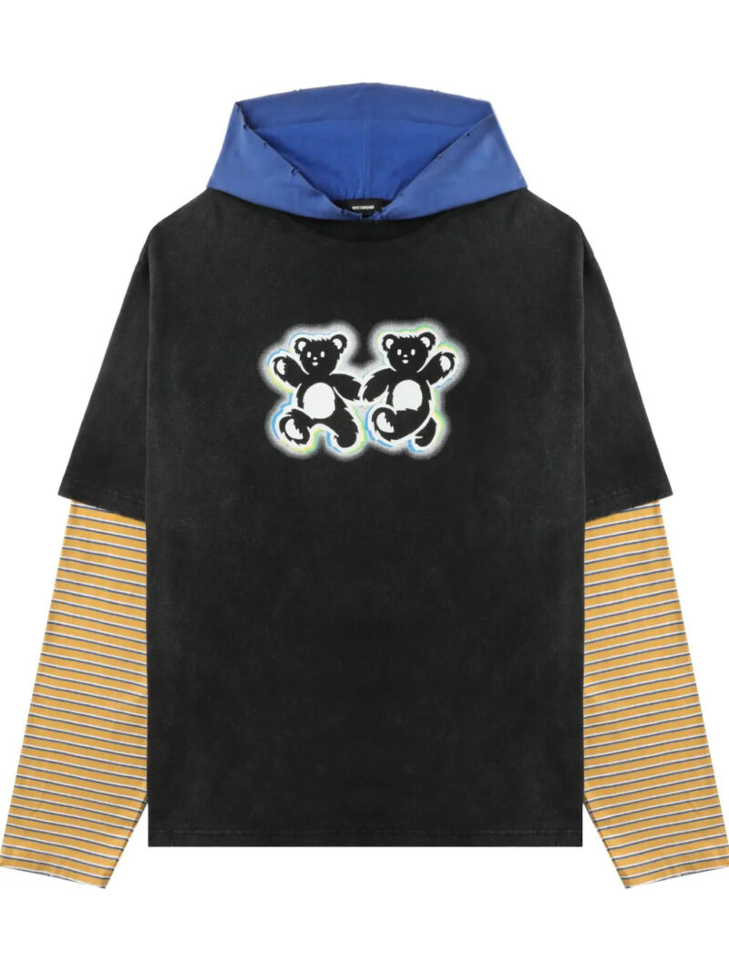 We11done  Teddy Twins layered hoodie