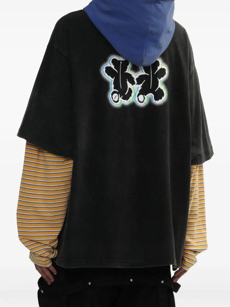 We11done Teddy Twins layered hoodie