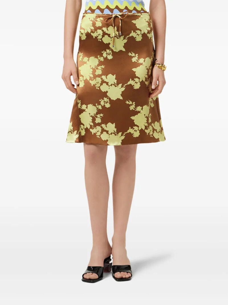 Versace  Wild Roses satin midi skirt