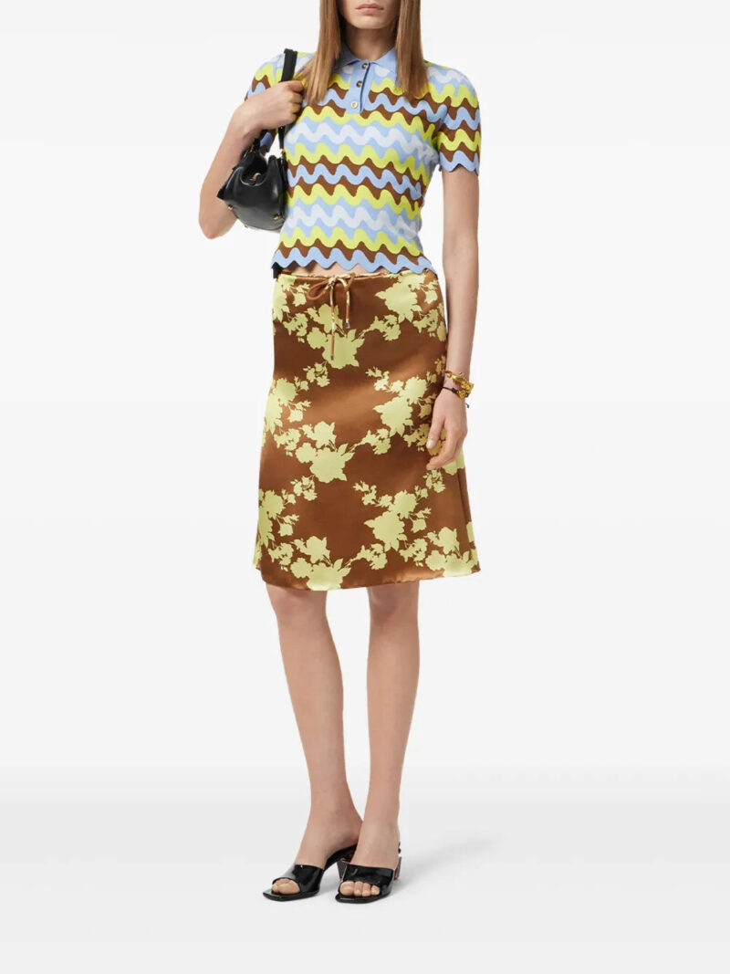 Versace  Wild Roses satin midi skirt