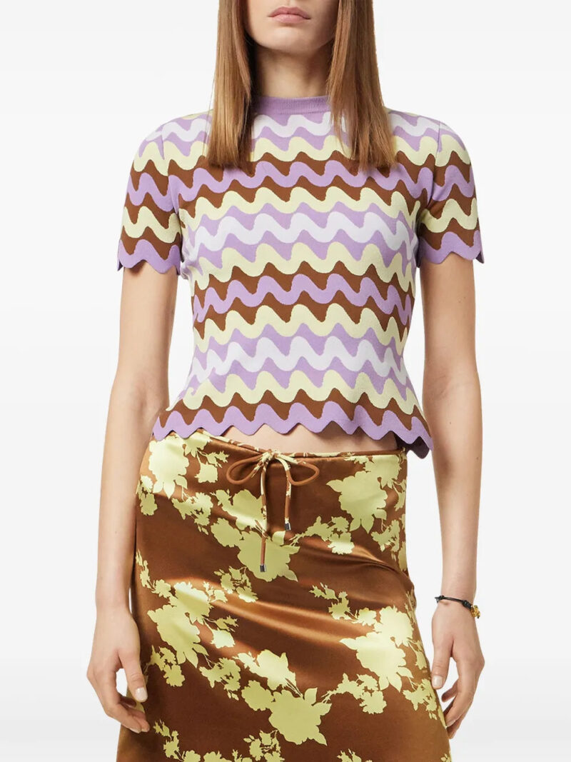 Versace  Wave jacquard knitted T-shirt
