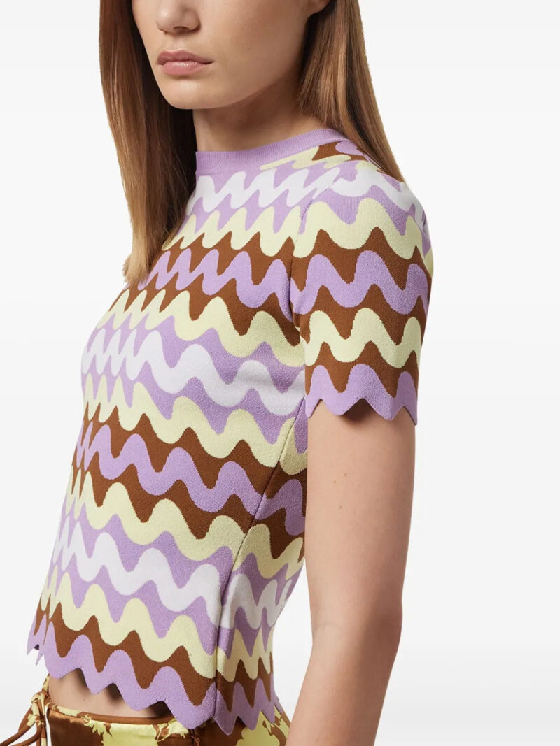 Versace  Wave jacquard knitted T-shirt