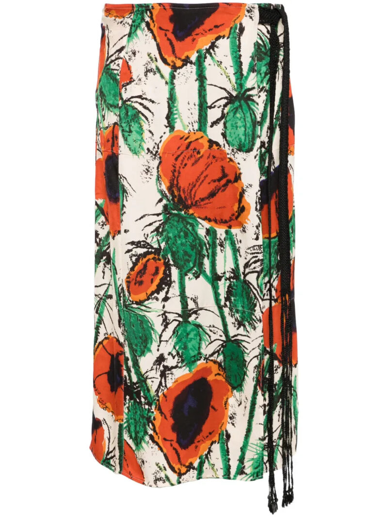 Wales Bonner  wrap midi skirt
