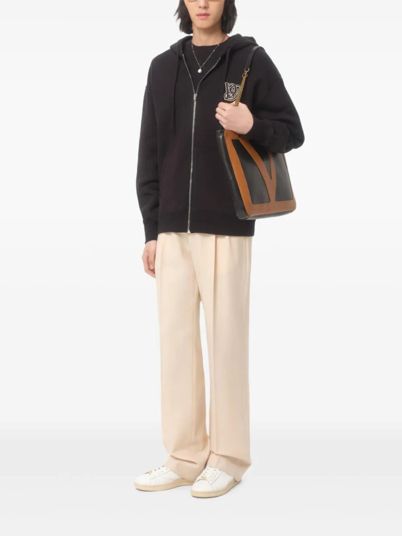 Valentino Garavani  logo-patch zip-up hoodie