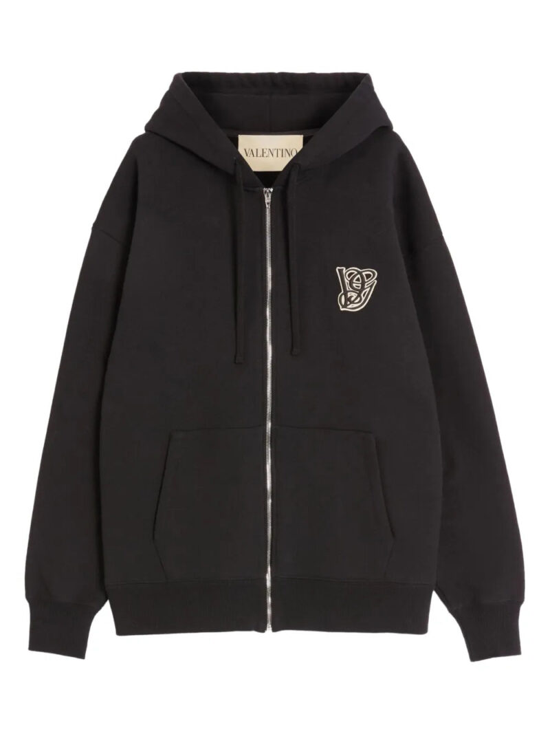 Valentino Garavani  logo-patch zip-up hoodie