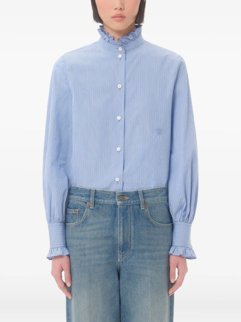 Valentino Garavani  ruffle-trim striped shirt