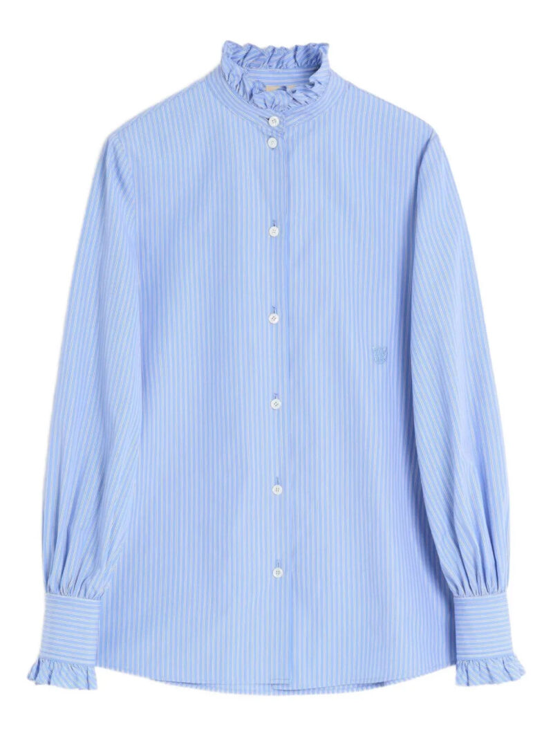 Valentino Garavani  ruffle-trim striped shirt