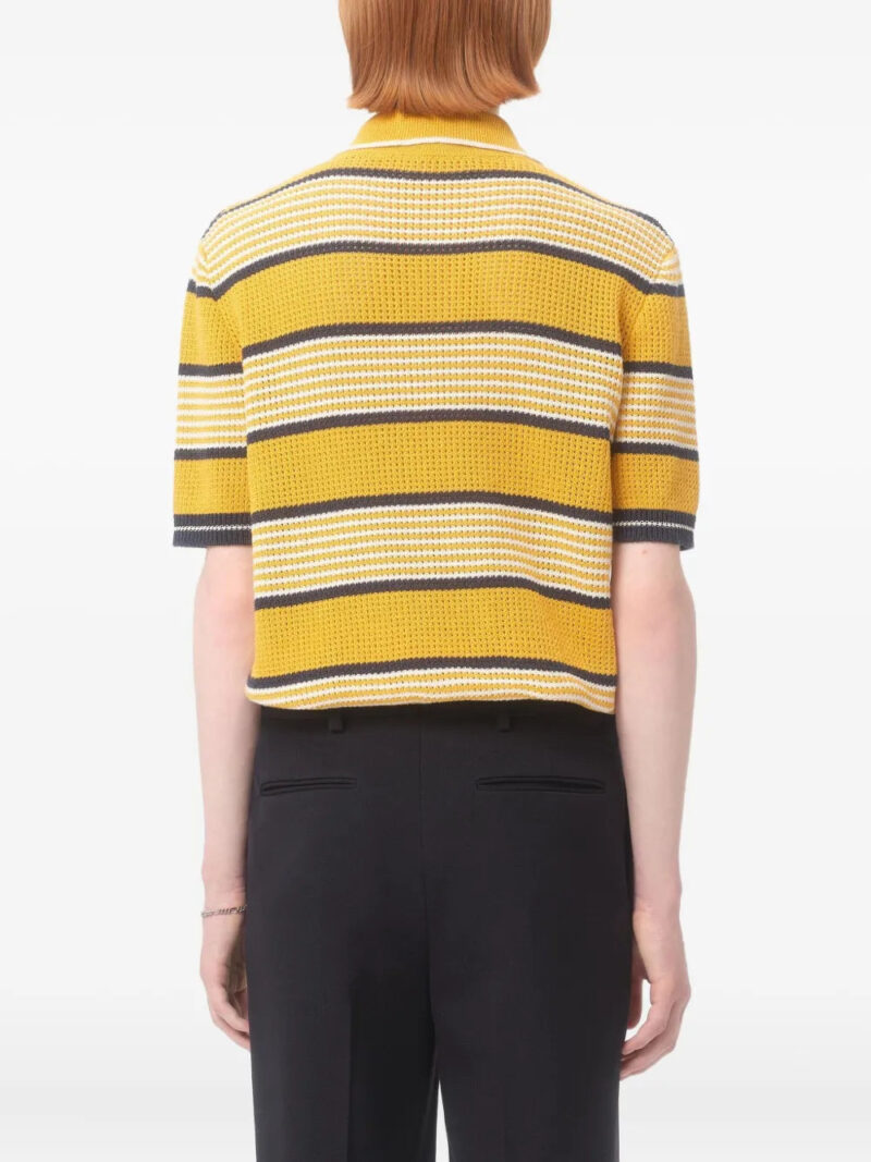 Valentino Garavani  LONG-SLEEVED LINEN AND COTTON POLO SHIRT WITH VG PATCH