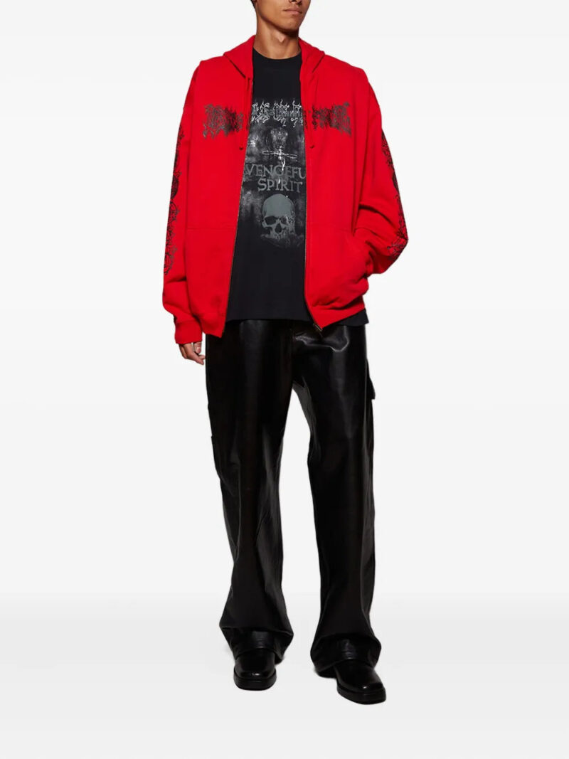 VETEMENTS Cradle of Filth double-logo zip-up hoodie