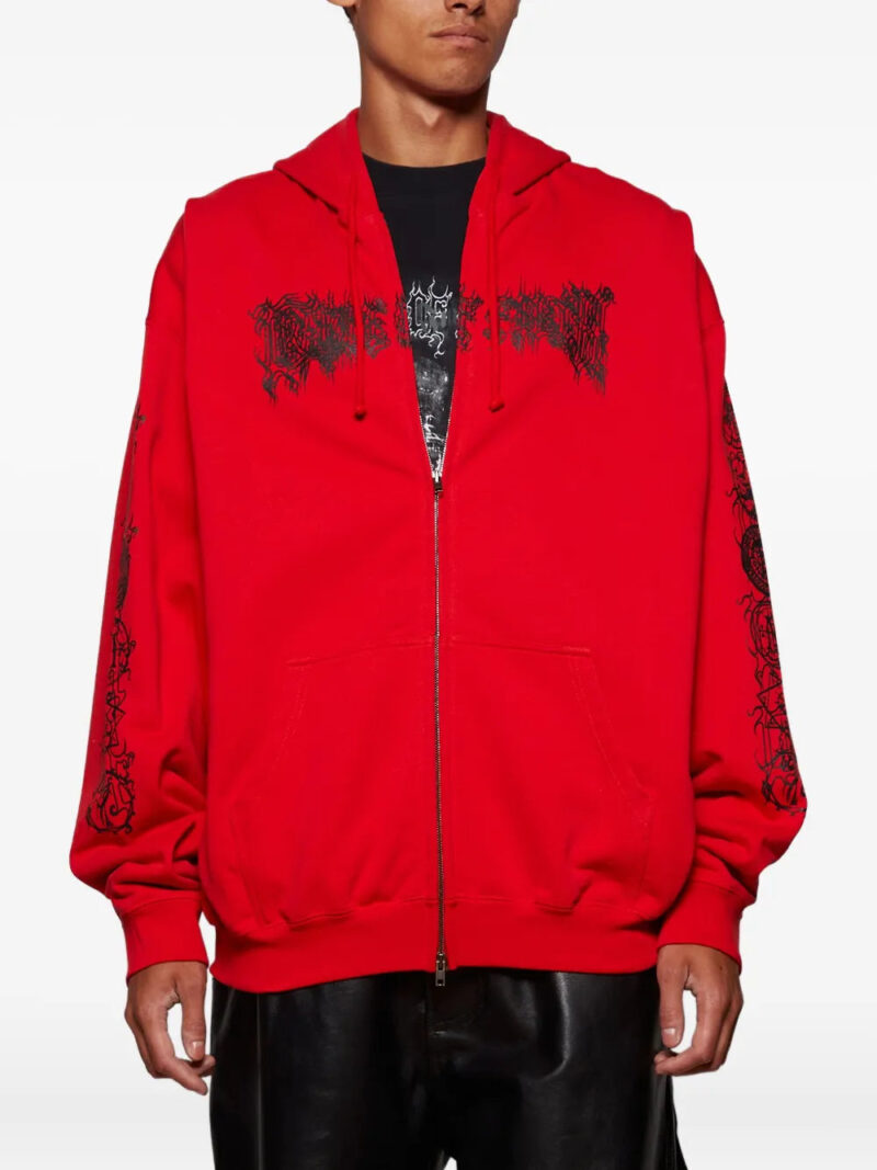 VETEMENTS Cradle of Filth double-logo zip-up hoodie
