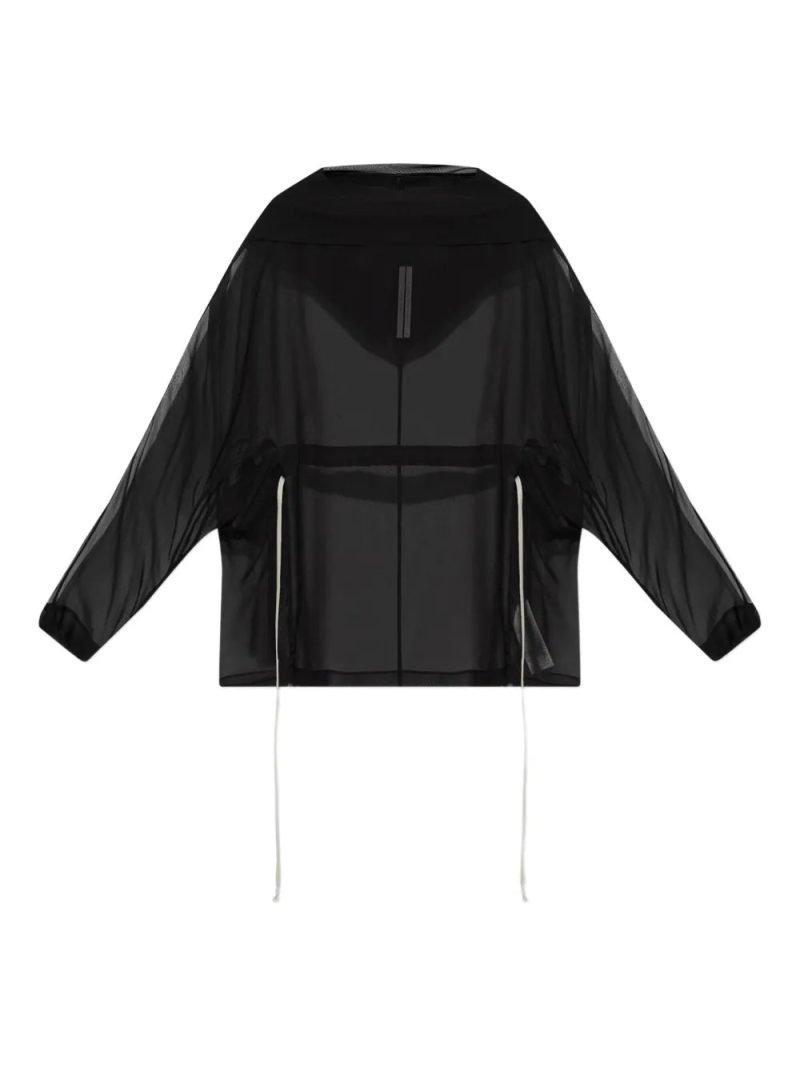Rick Owens  semi-sheer silk hoodie