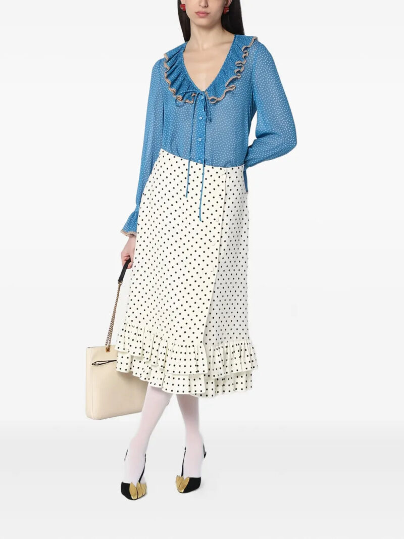 Valentino Garavani  polka dot-print midi skirt