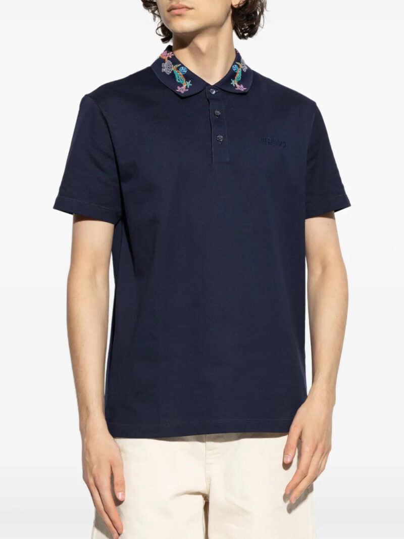 Versace  logo-embroidered polo shirt