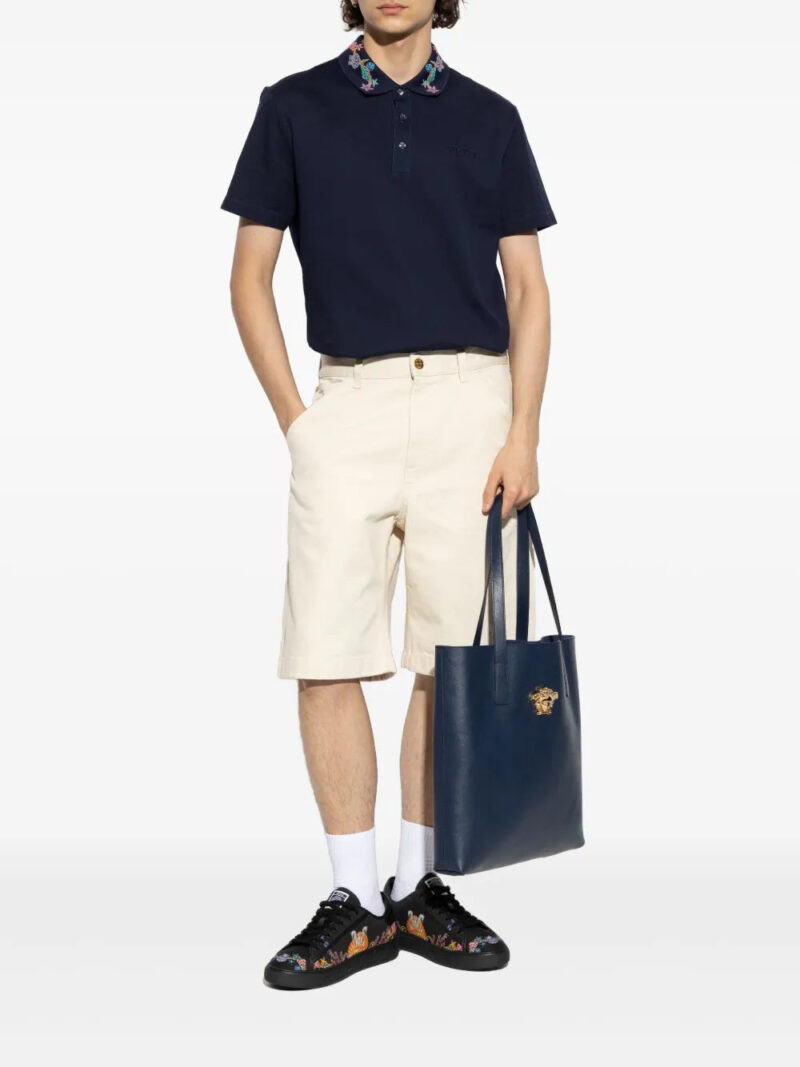 Versace  logo-embroidered polo shirt
