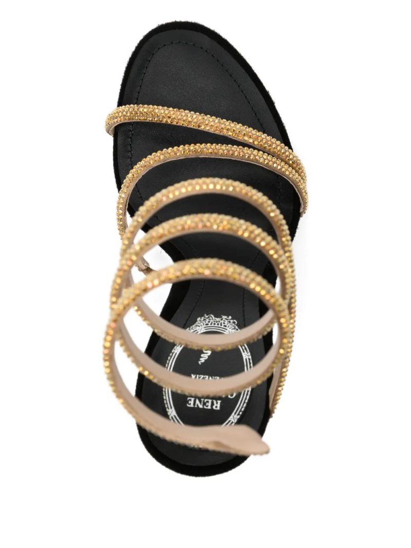René Caovilla 110mm crystal-embellished spiral sandals