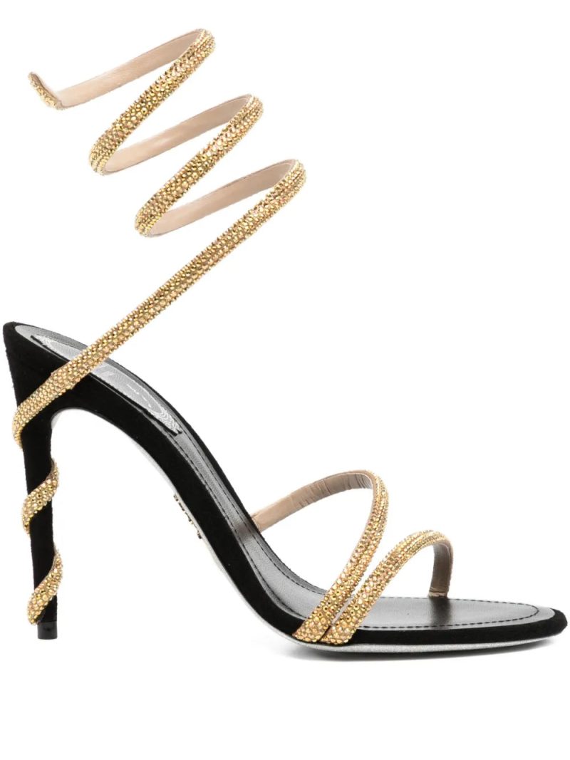 René Caovilla  110mm crystal-embellished spiral sandals