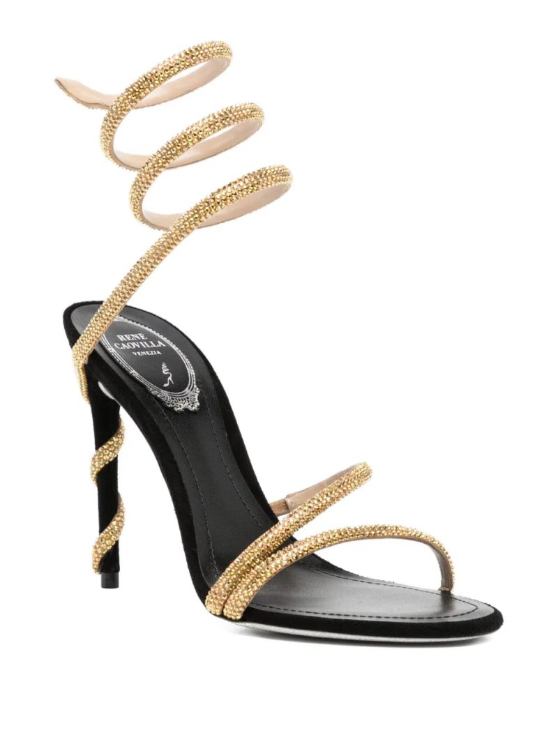 René Caovilla 110mm crystal-embellished spiral sandals