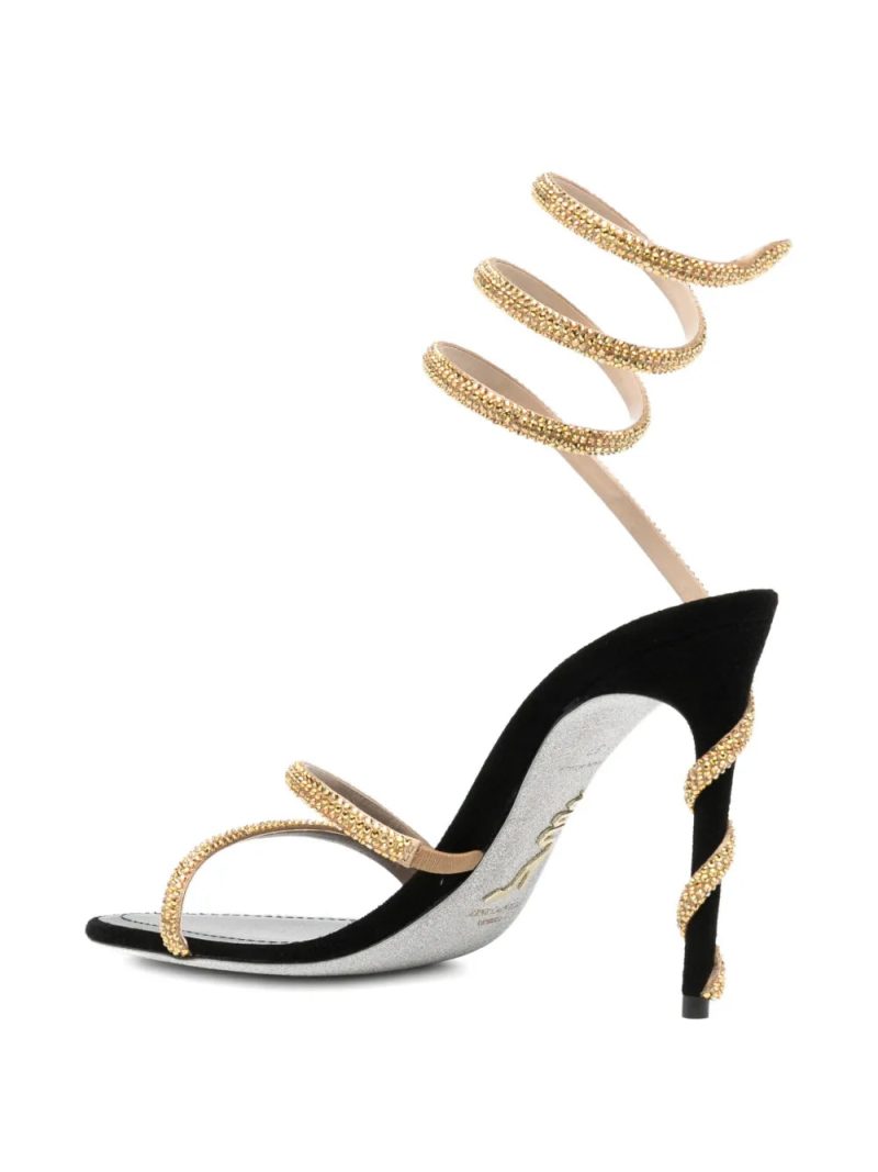 René Caovilla 110mm crystal-embellished spiral sandals
