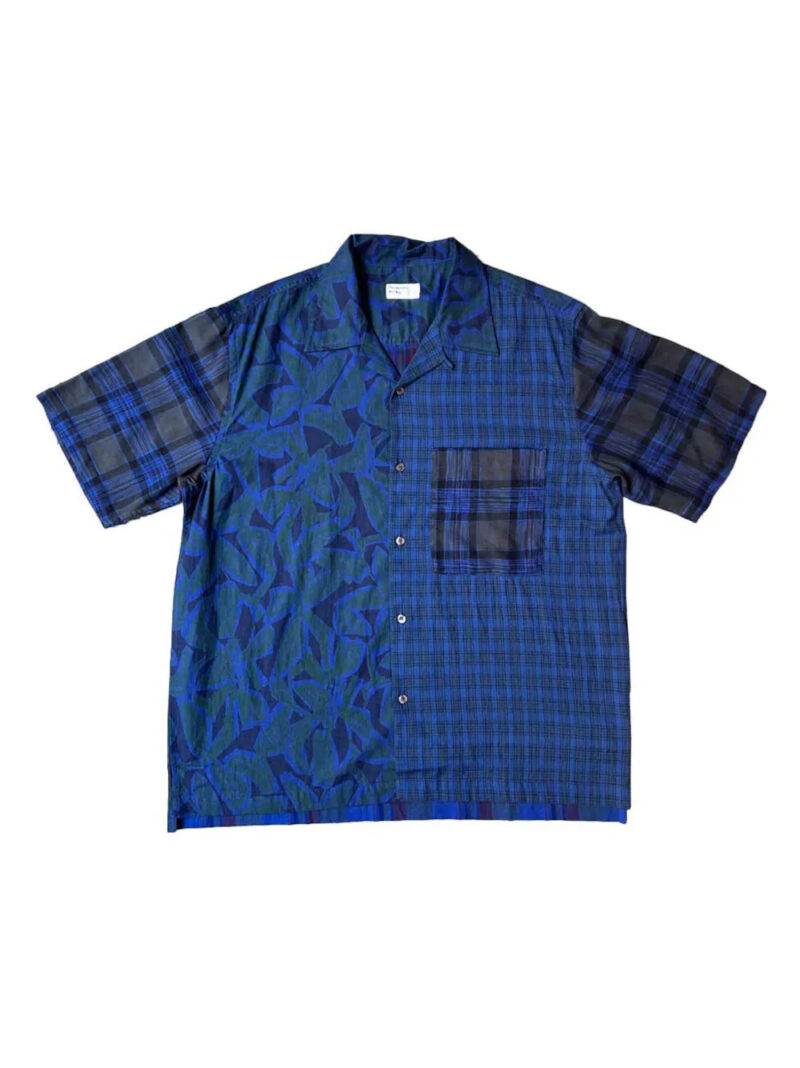 Universal Works  leaf-print plaid shirt