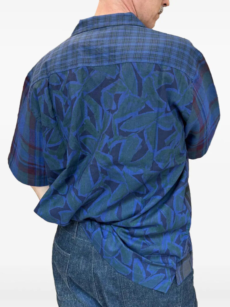 Universal Works  leaf-print plaid shirt