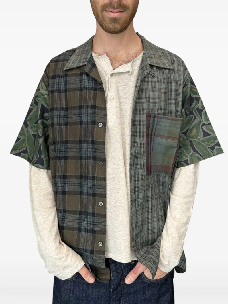 Universal Works  patchwork plaid shirt