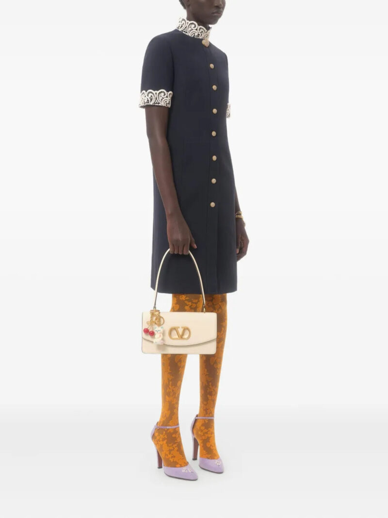 Valentino Garavani  lace-collared button-up dress
