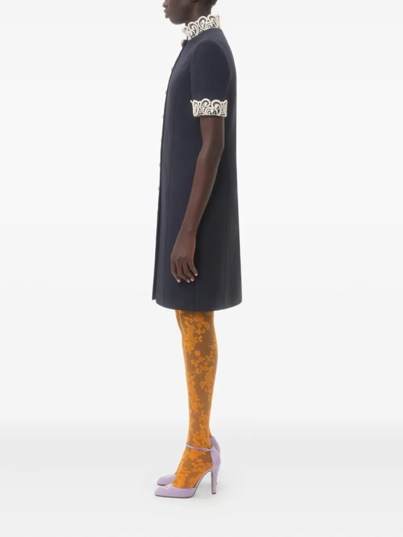Valentino Garavani  lace-collared button-up dress
