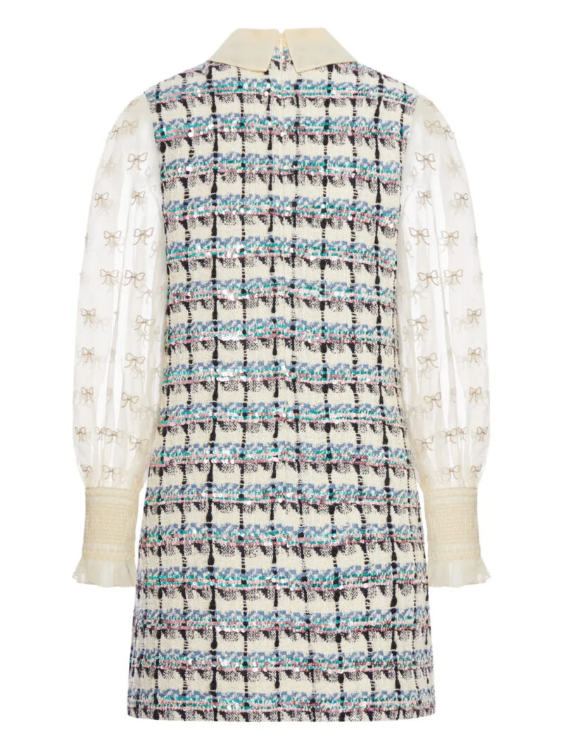 Valentino Garavani  tweed dress with bow-embellished sleeves