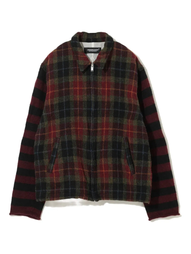 Undercover  plaid-pattern zip-up jacket