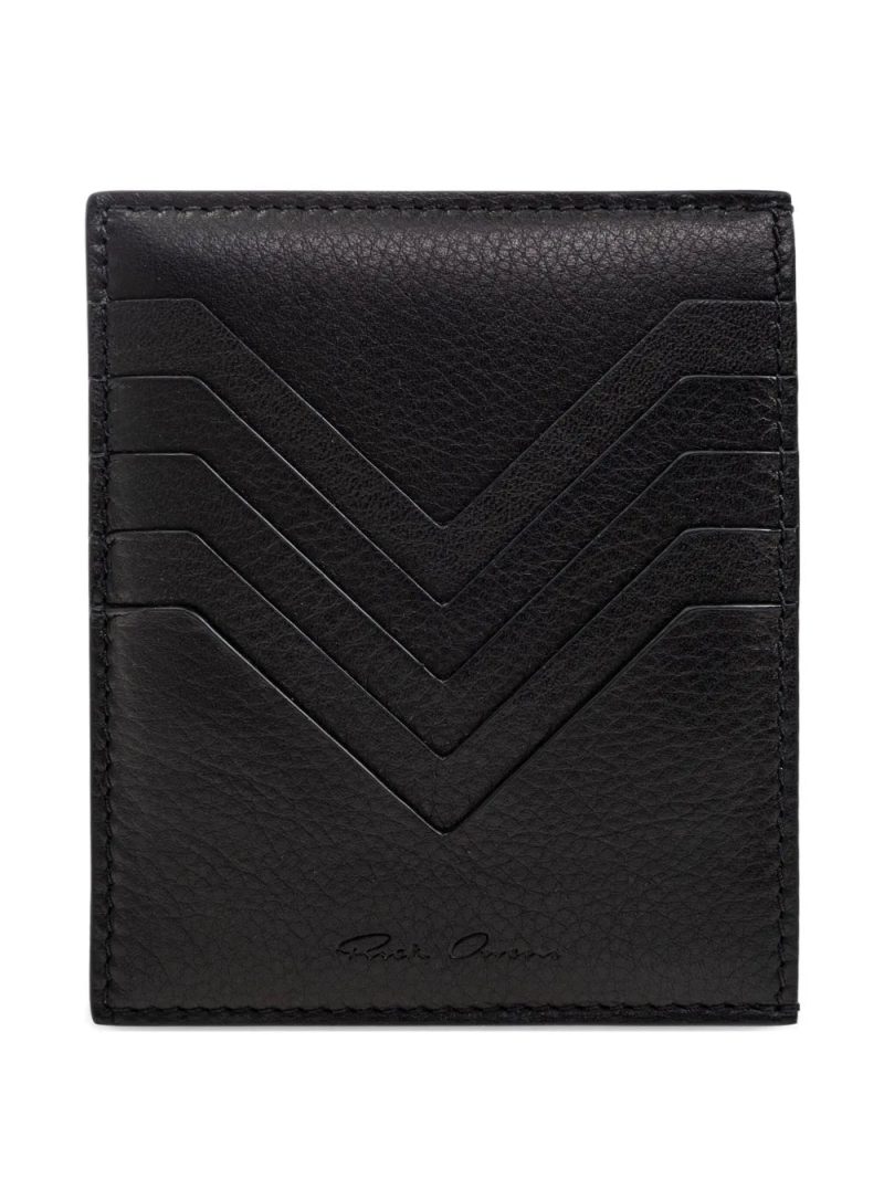 Rick Owens  chevron-detail leather cardholder