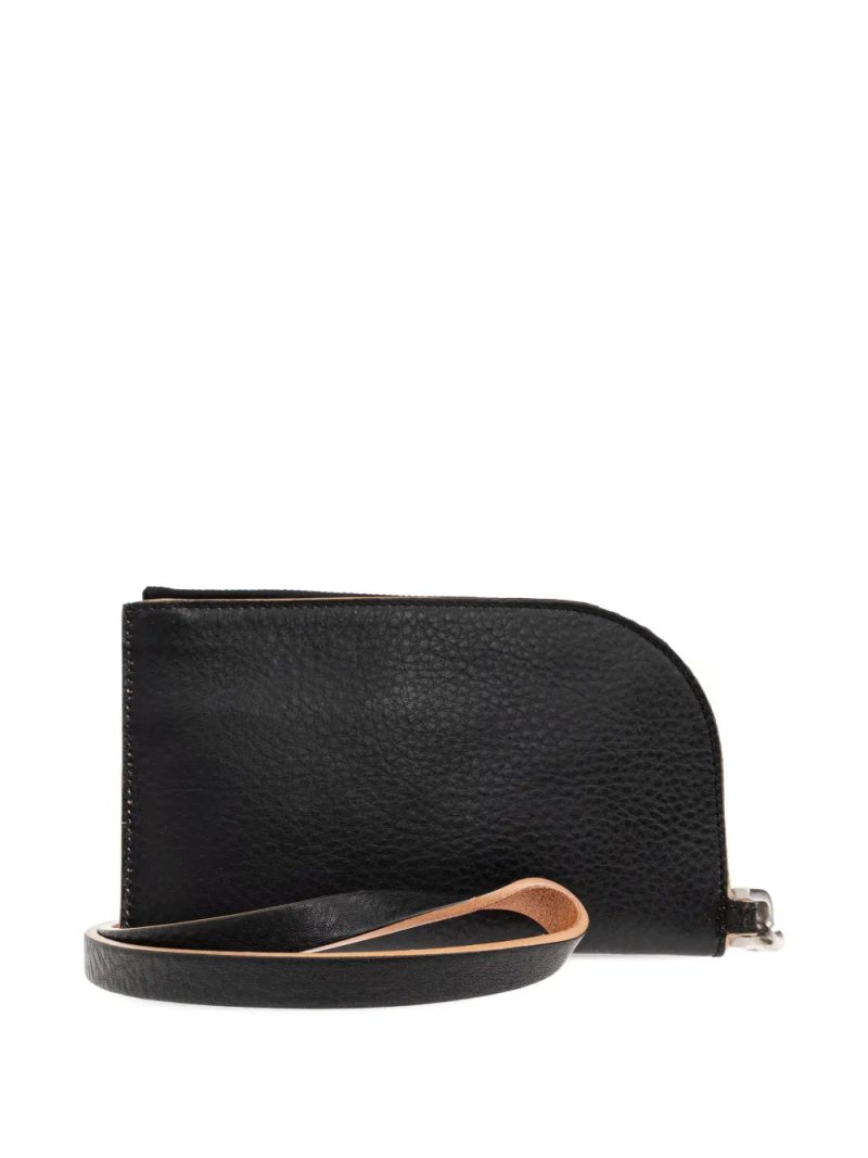 Rick Owens  curved zip leather wallet