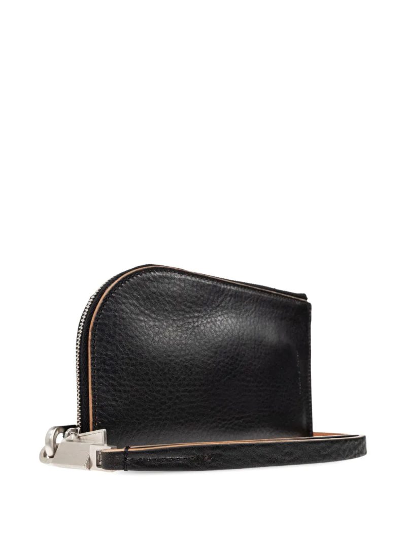 Rick Owens  curved zip leather wallet