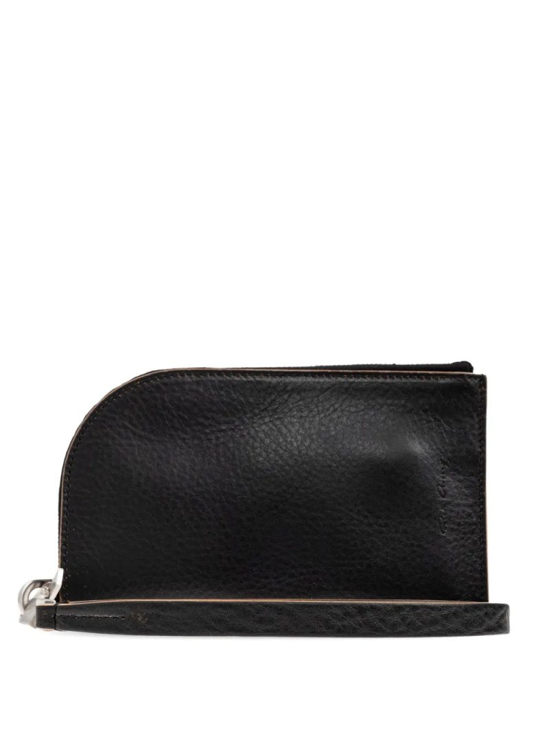 Rick Owens  curved zip leather wallet
