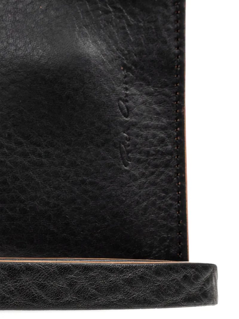 Rick Owens  curved zip leather wallet